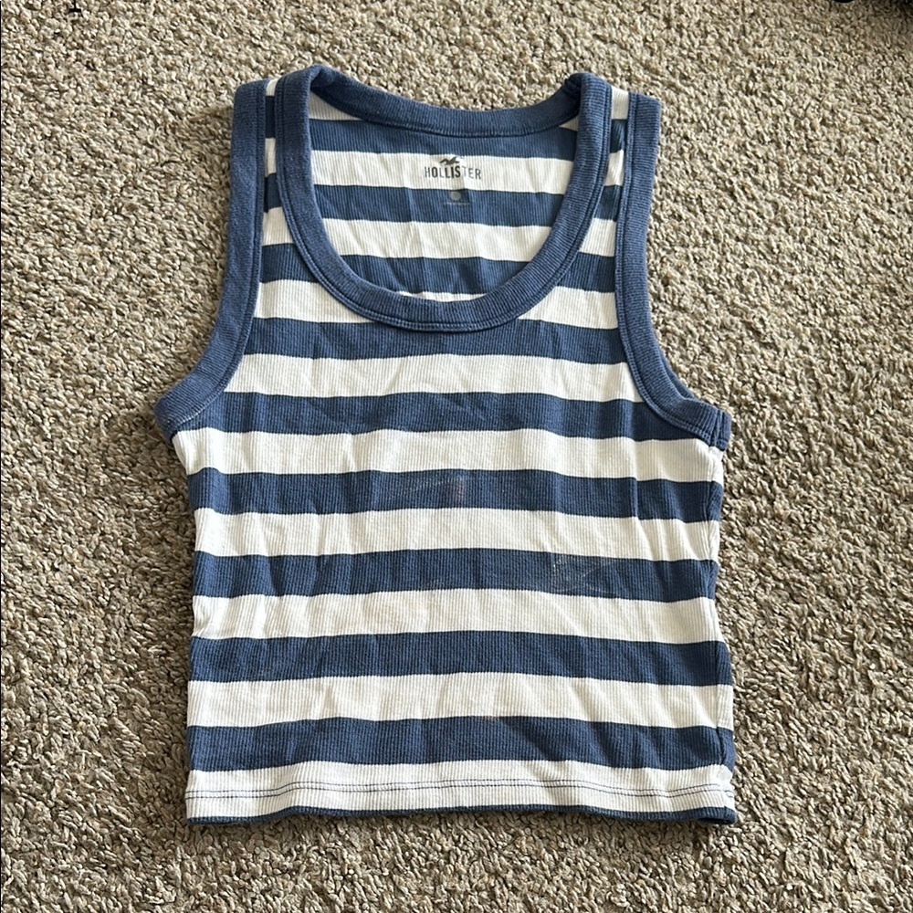 Hollister Ribbed Striped Tank Top - Small